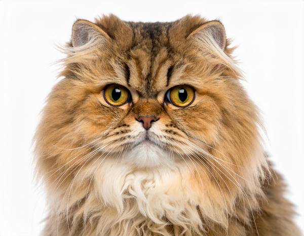 Un chat Persan au pelage long et fourni.