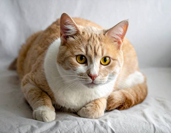 Close-up of a Manx's hindquarters, showing the absence of a tail and its muscular hind legs.